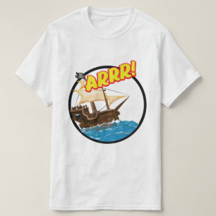 Funny cartoon Pirate ship  T-Shirt