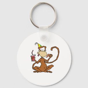 Funny Cartoon Pizza Monkey Keychain