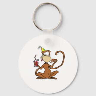 Funny Cartoon Pizza Monkey Keychain