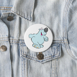 Funny Cartoon Polar Bear Cute Blue Character 3 Inch Round Button
