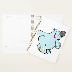 Funny Cartoon Polar Bear Cute Blue Character Planner