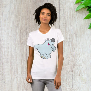 Funny Cartoon Polar Bear Cute Blue Character  T-Shirt
