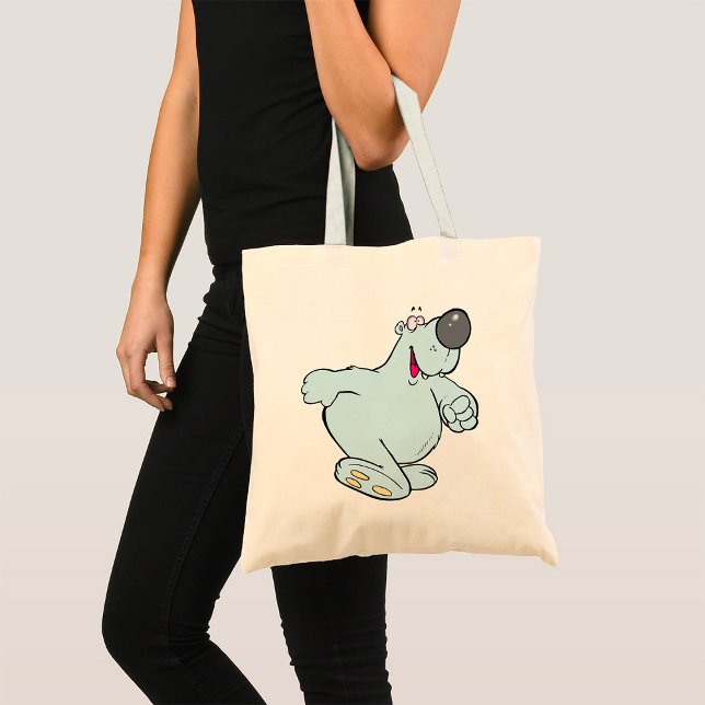 Funny Cartoon Polar Bear Cute Blue Character  Tote Bag (Creator Uploaded)