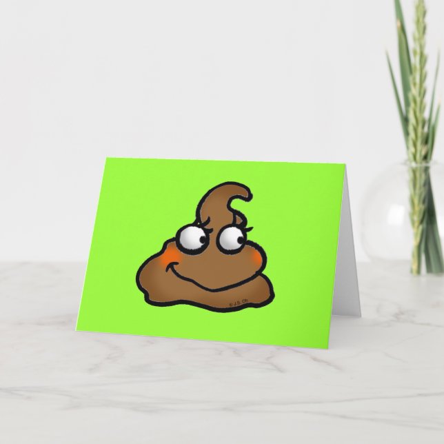 Funny Cartoon Poop Smile Card   (Front)