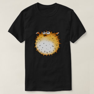 Funny Cartoon Puffer Fish Design T-Shirt