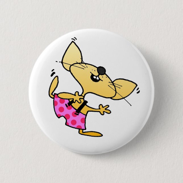 Funny Cartoon Rats Dance 2 Inch Round Button (Front)