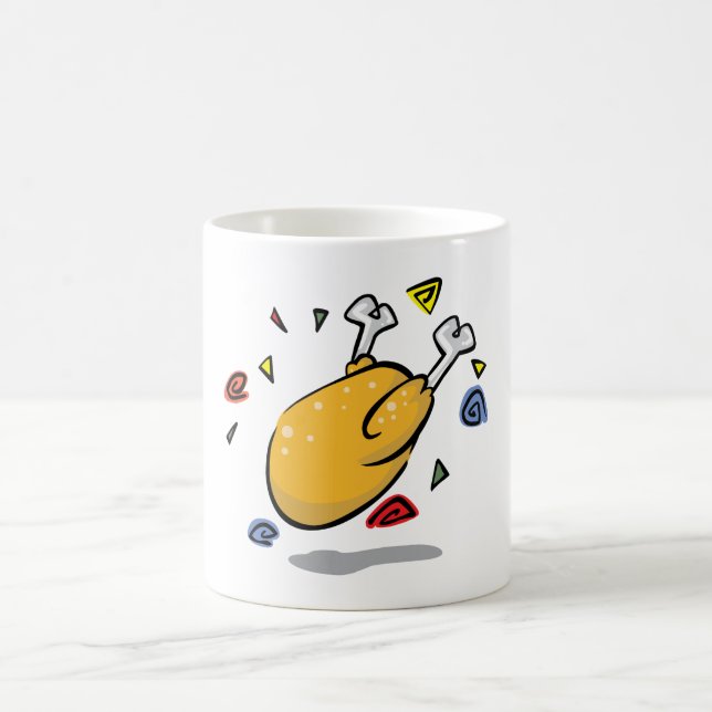 Funny Cartoon Roast Chicken Falling Coffee Mug (Center)