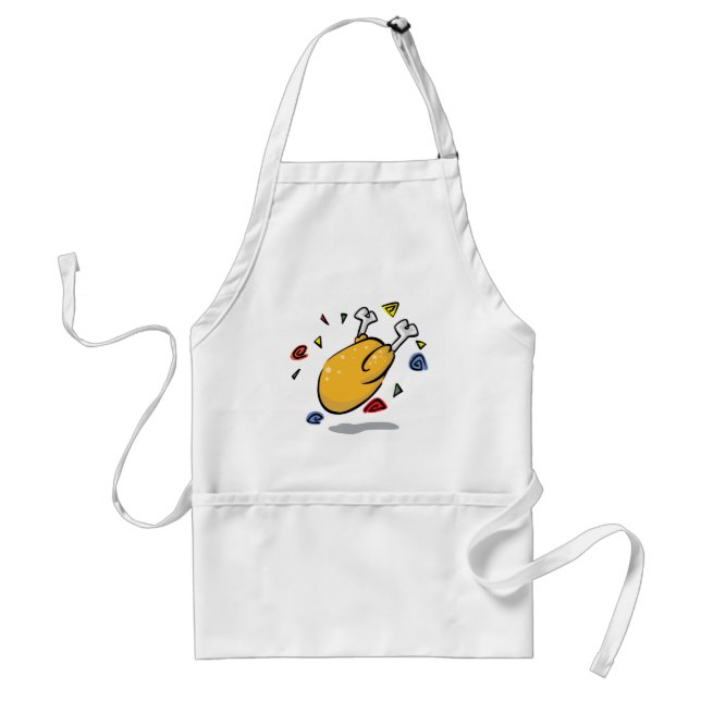 Funny Cartoon Roast Chicken Falling Standard Apron (Front)