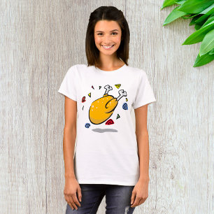 Funny Cartoon Roast Chicken Falling T-Shirt