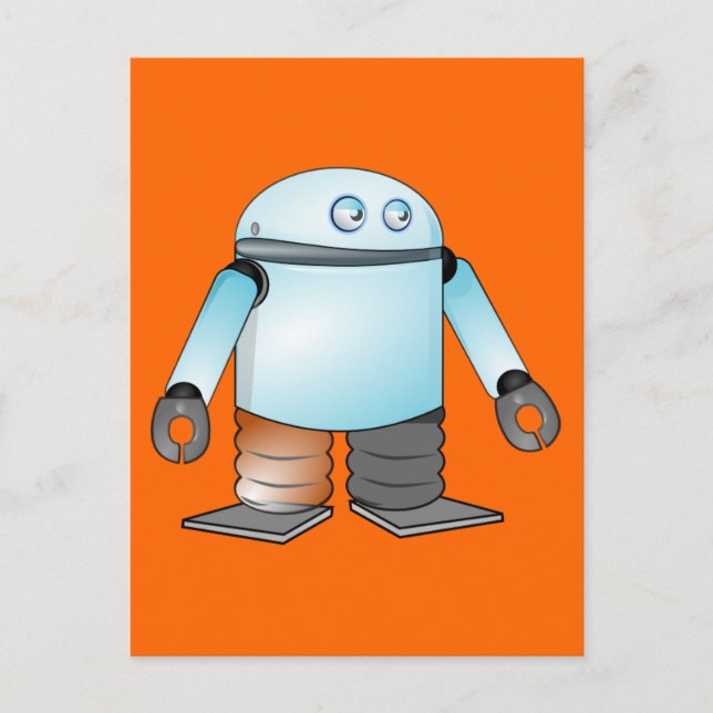 Funny Cartoon Robot Postcard (Front)