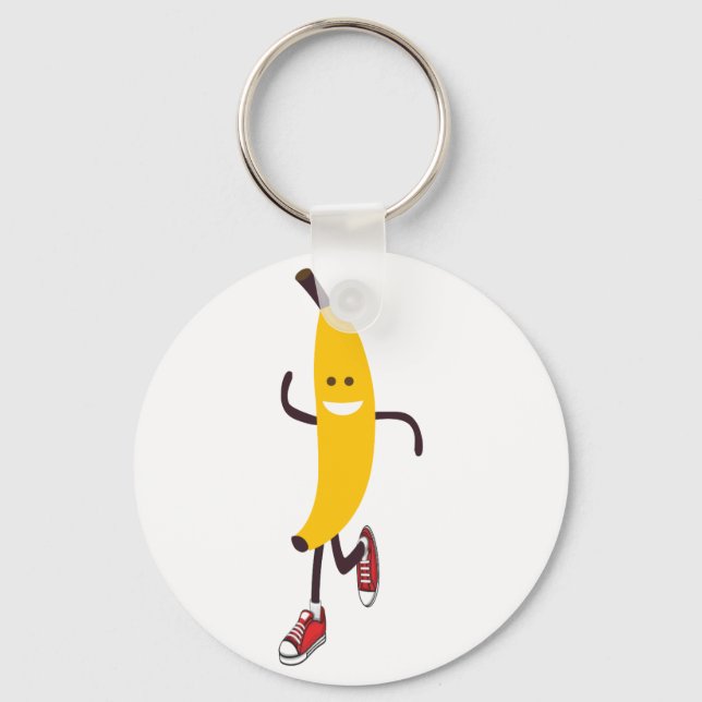 Funny Cartoon Running Banana Keychain (Front)