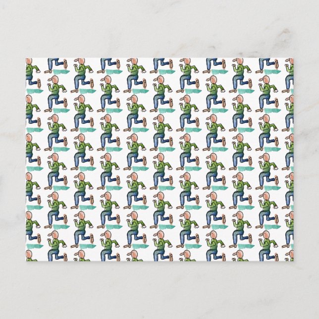 Funny Cartoon Running Figures Postcard (Front)