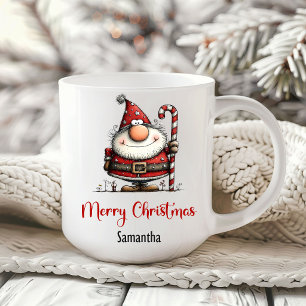 Funny Cartoon Santa Claus Minimal Coffee Mug
