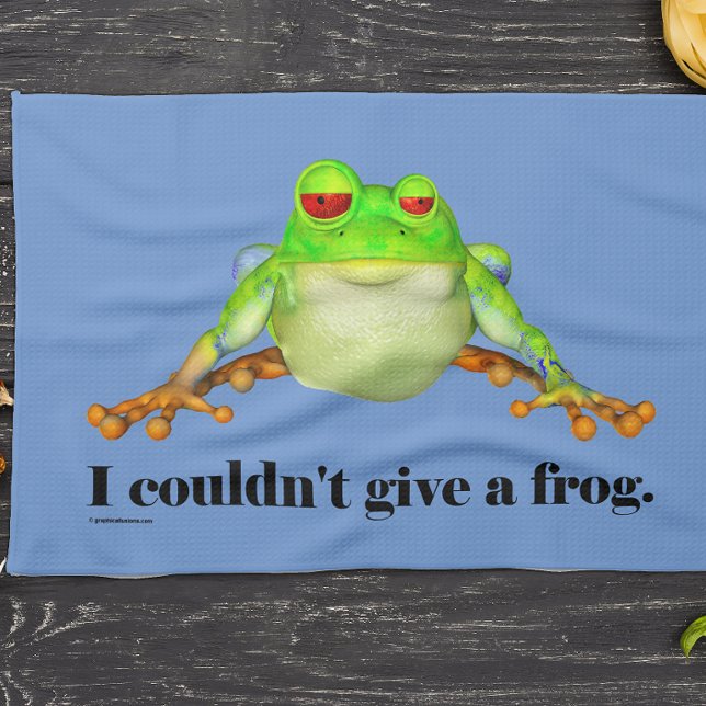 Funny Cartoon Sarcastic Frog Kitchen Towel (Creator Uploaded)
