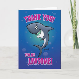 Funny Cartoon Shark Thank You Card