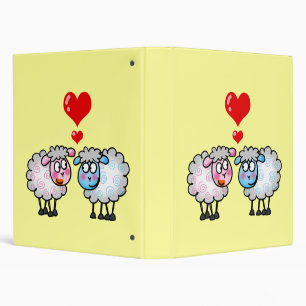 Funny cartoon sheeps, Wedding couple Binder