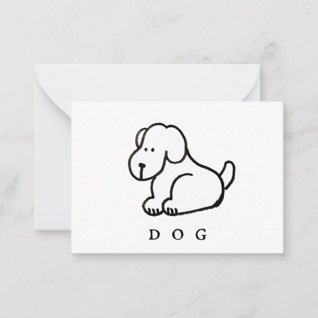 Funny Cartoon Sitting Dog Card (Front)