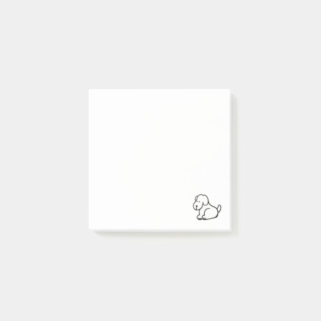 Funny Cartoon Sitting Dog Post-it Notes (Front)