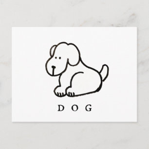 Funny Cartoon Sitting Dog Postcard