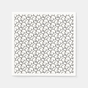 Funny Cartoon Sitting Dogs Napkin