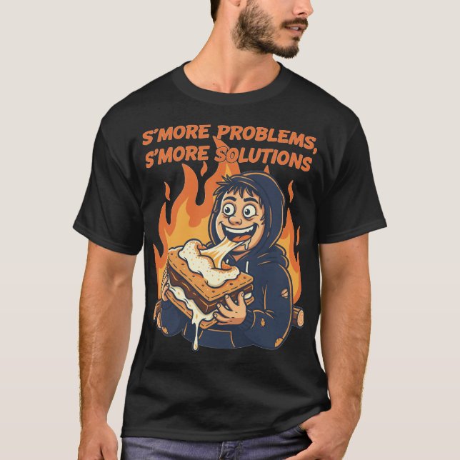 Funny Cartoon Smore Problems Smore Solutions T-Shirt (Front)