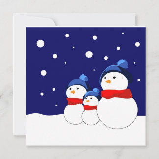 Funny cartoon snowman holiday card