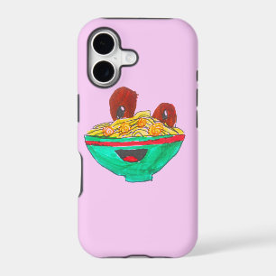 Funny cartoon spaghetti meatballs art