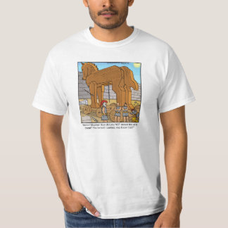 Funny Cartoon T-shirt- Trojan Horse T-Shirt