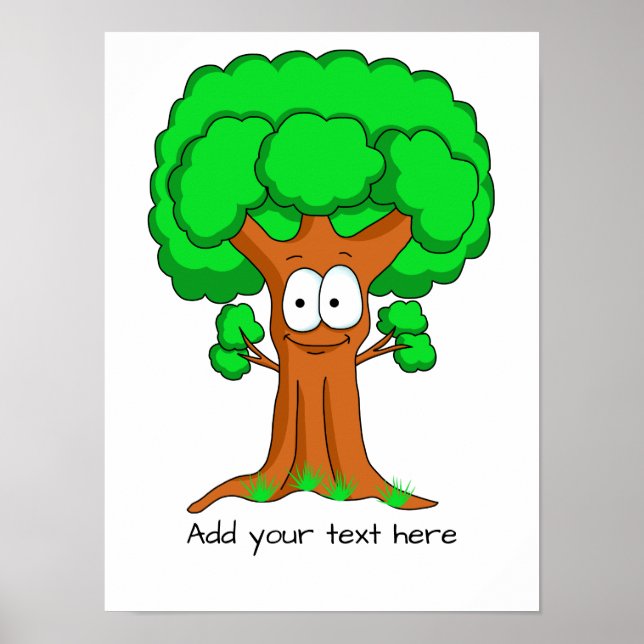 Funny Cartoon Tree Personalized  Poster (Front)