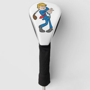 Funny Cartoon Trump Golfer Swing Golf Head Cover