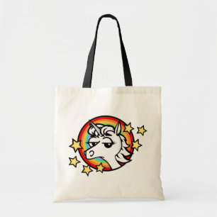 FUNNY CARTOON UNICORN BUDGET TOTE BAG