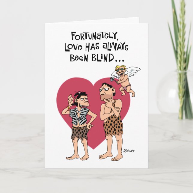 Funny Cartoon Valentine Holiday Card (Front)