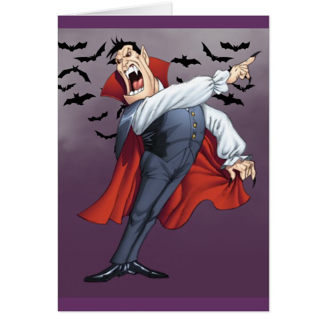 Funny Cartoon Vampire with Bats by Al Rio (Front)