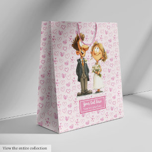 Funny Cartoon Wedding Gift Bag Bride Groom Humour