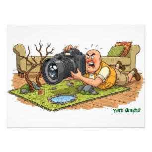 Funny Cartoon Wildlife Photography Scene Photo Print