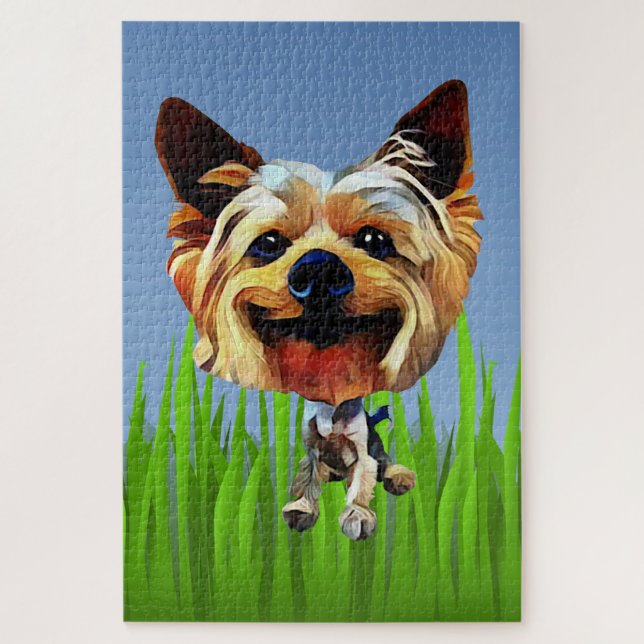 Funny Cartoon Yorkshire Terrier 1014 Piece Puzzle (Vertical)