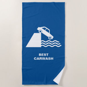 Funny Carwash Sign Beach Towel