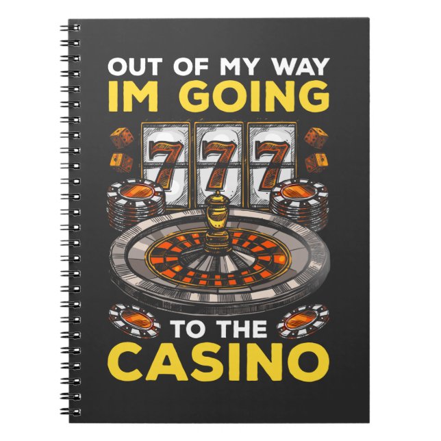 Funny Casino Gambling Humour Slot Machine Poker Fa Notebook (Front)