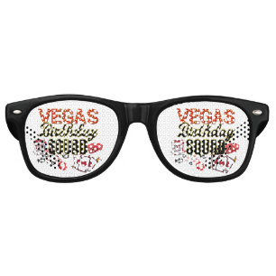 Funny Casino Poker Las Vegas Birthday Party Squad  Retro Sunglasses