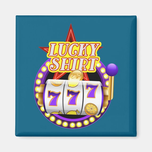 Funny Casino Slot Machine Jackt Lucky  Magnet (Front)