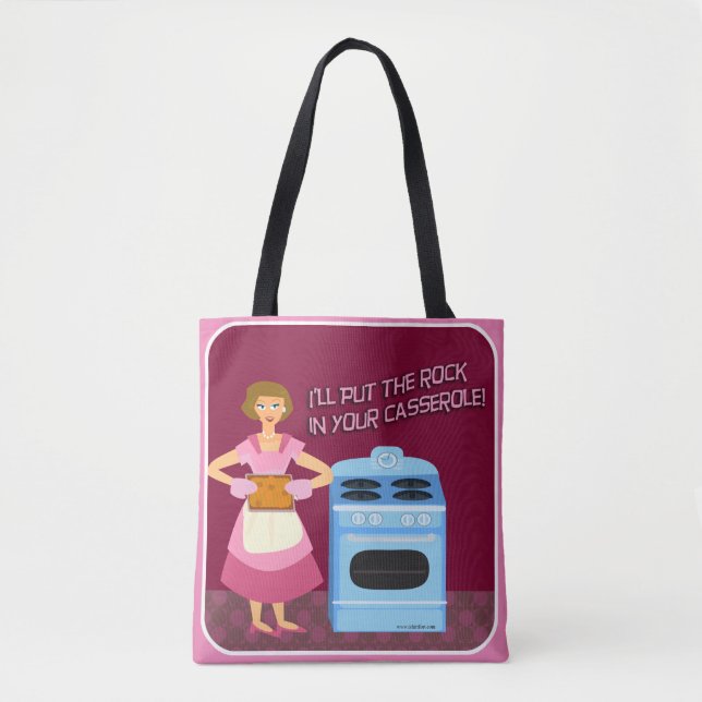 Funny Casserole Sarcastic Kitsch Fun Housewife Tote Bag (Front)