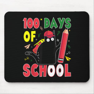 Funny Cat 100 Days Of School Kitten Pencil 100th D Mouse Pad