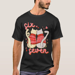 Funny Cat 67 Meme Six Seven Gen Alpha Slang Valent T-Shirt