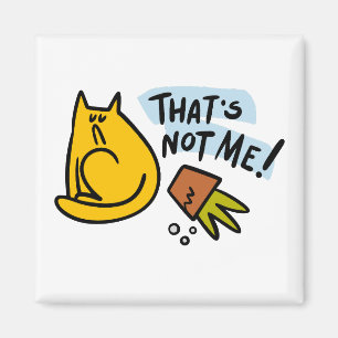 Funny cat and an overturned flower pot magnet