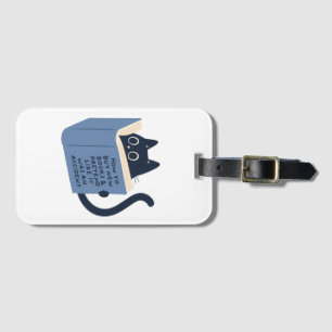 Funny Cat and Book – Book Lover & Reading  Luggage Tag