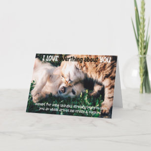 Funny Cat and Dog Birthday Card