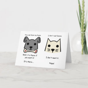 Funny Cat and Dog Conversation, Comedy Card