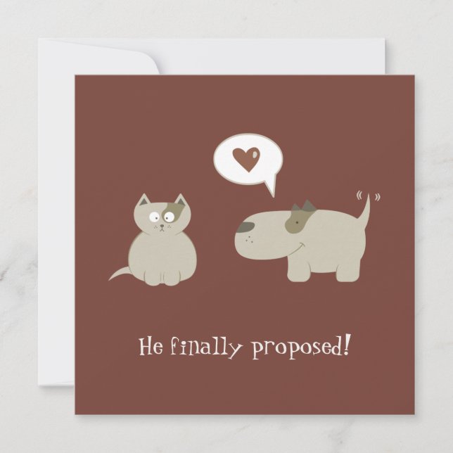 Funny Cat and Dog Save the Date invitation (Front)