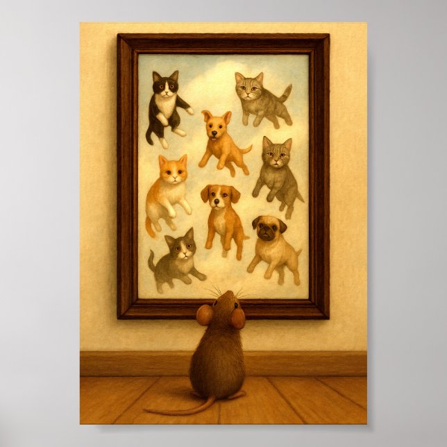 Funny Cat and Dog Wall Art (Front)