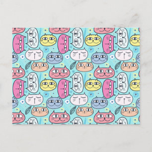 Funny Cat and Kitten Faces Cat Lover  Postcard